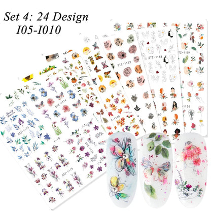 24 Pcs Halloween Nail Art Water Sticker