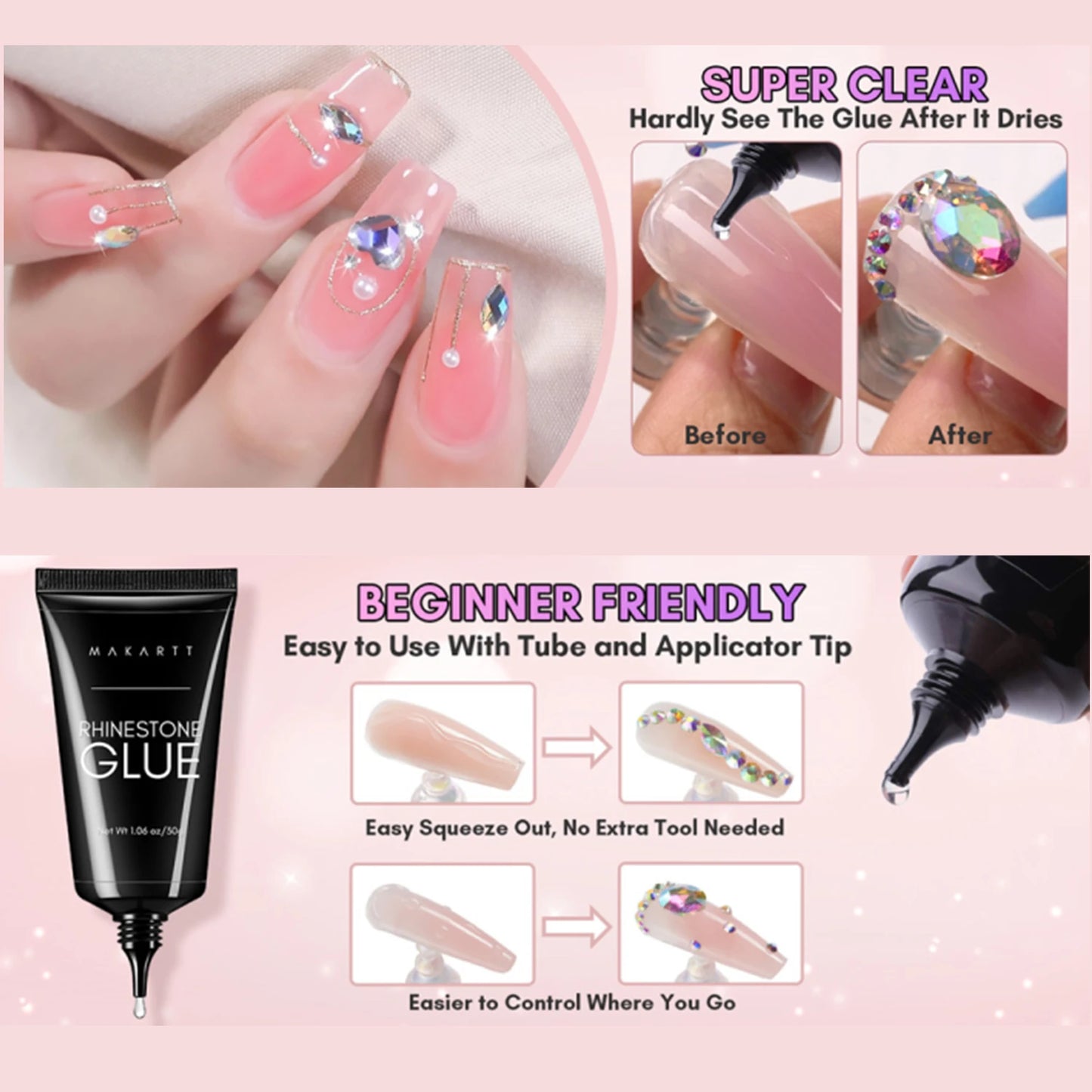 Makartt Nail Rhinestone Glue Gel for Nails