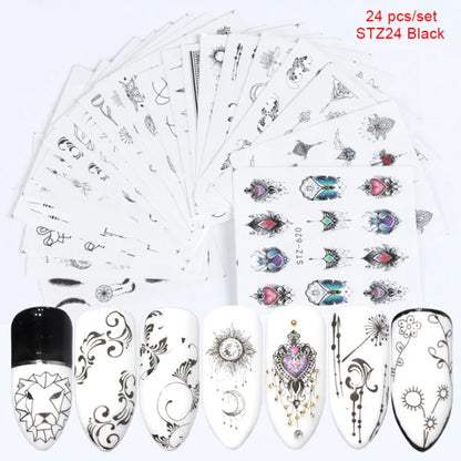 24 Pcs Halloween Nail Art Water Sticker