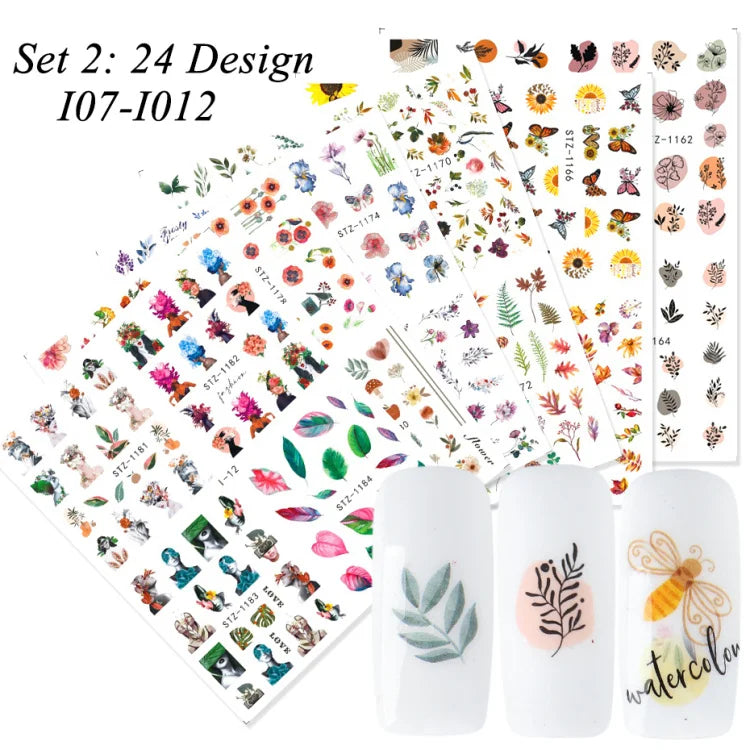 24 Pcs Halloween Nail Art Water Sticker