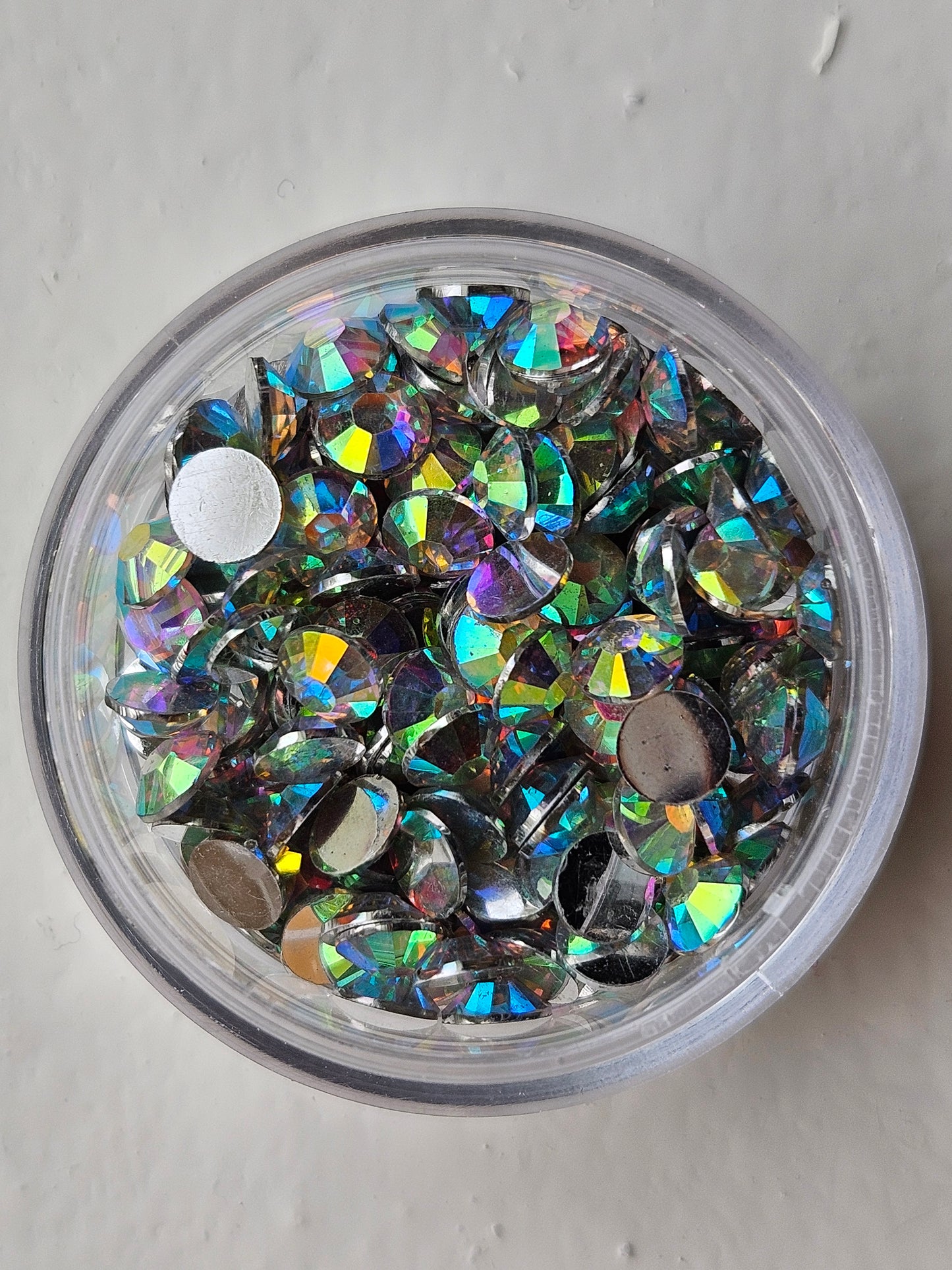 3pk Crystal AB Resin Rhinestone, 3mm 4mm 5mm