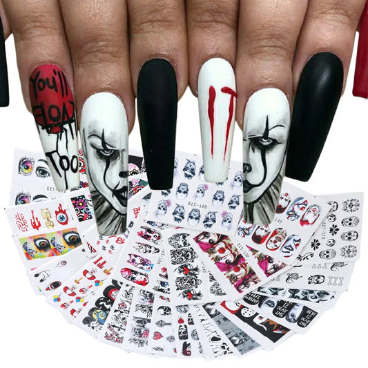 24 Pcs Halloween Nail Art Water Sticker