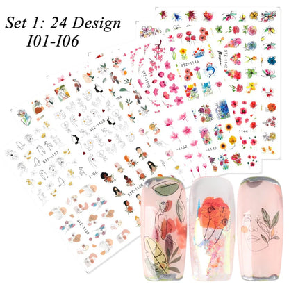 24 Pcs Halloween Nail Art Water Sticker