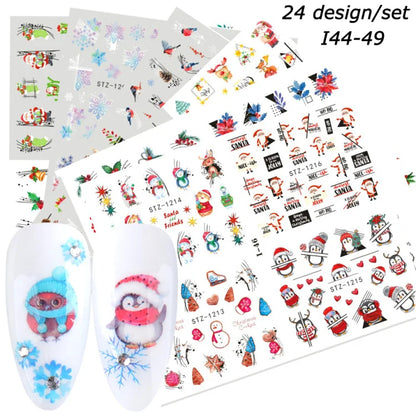 24 Pcs Halloween Nail Art Water Sticker