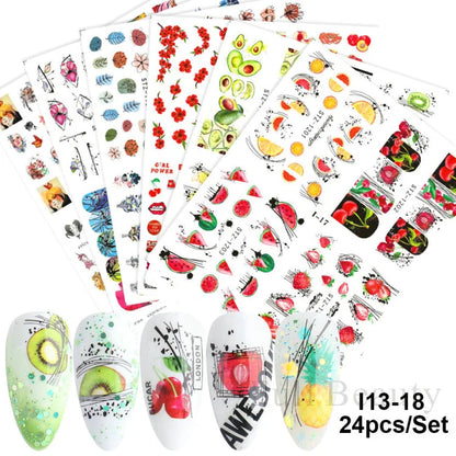 24 Pcs Halloween Nail Art Water Sticker