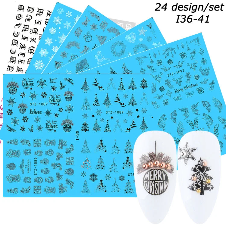 24 Pcs Halloween Nail Art Water Sticker