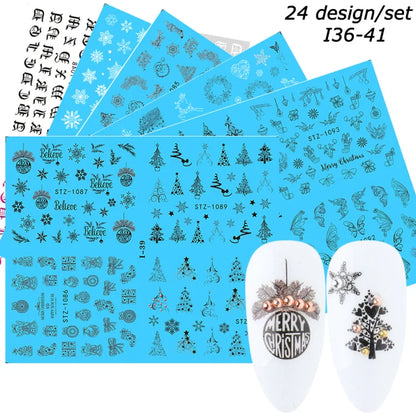 24 Pcs Halloween Nail Art Water Sticker