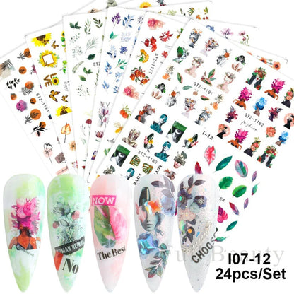 24 Pcs Halloween Nail Art Water Sticker