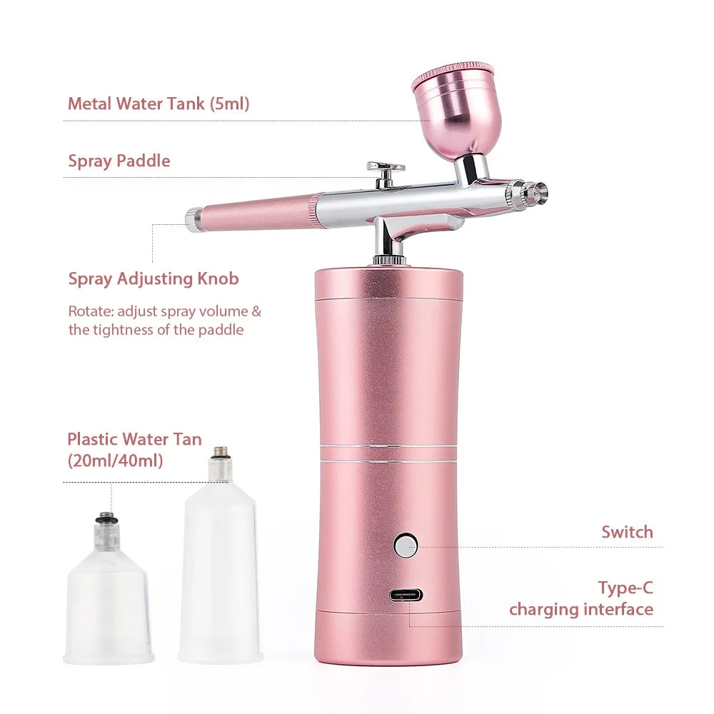 0.3mm High Pressure Nano Oxygen Injector Multi-Function Household Spray Tattoo Spray Gun Face Humidifier USB Water Replenisher