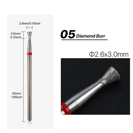 Cuticle Clean Carbide Nail Drill Bit Diamond Rotary Burrs Electric Nail File For Manicure Pedicure Tools