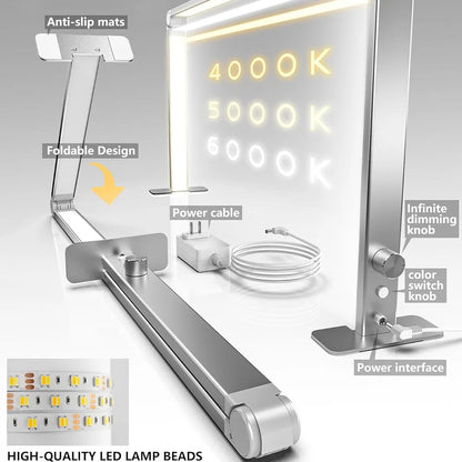 New LED Half Moon Nail Lamp Dimmable Nail Beauty Lamp Eyelash Extension Foldable Reading  Desk Lamp Fill Light Diming Table Lamp