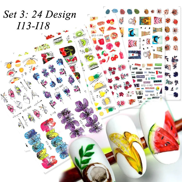 24 Pcs Halloween Nail Art Water Sticker