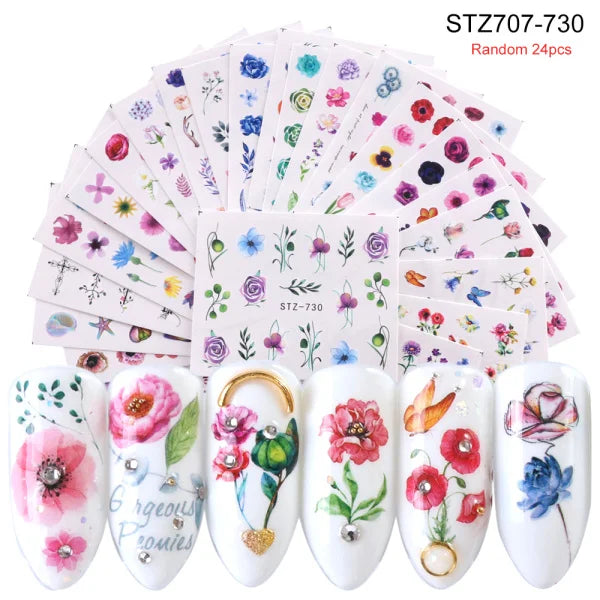 24 Pcs Halloween Nail Art Water Sticker