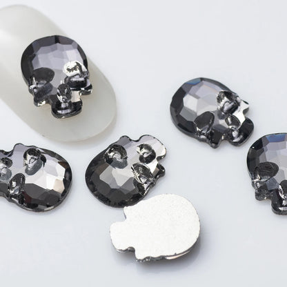 20pcs Glass Crystal Multi - Color Skull