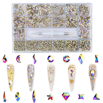 Mixed AB Multicolor Rhinestone Flatback Crystals