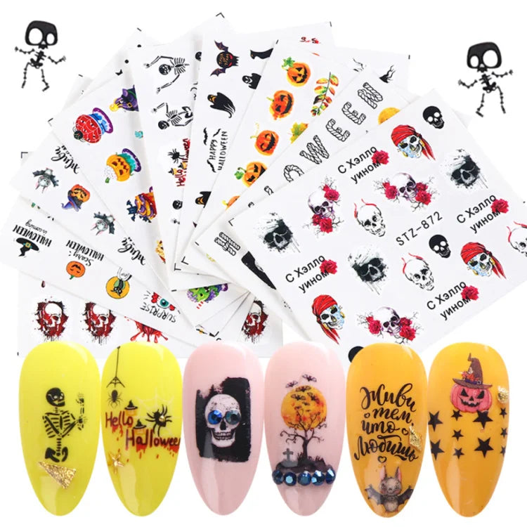 24 Pcs Halloween Nail Art Water Sticker