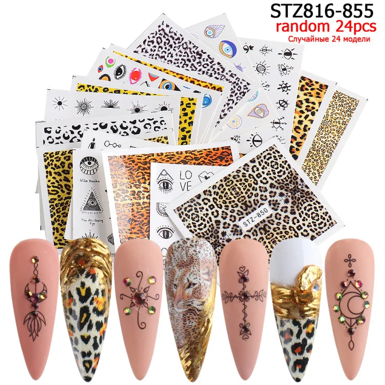 24 Pcs Halloween Nail Art Water Sticker