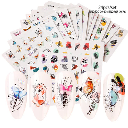 24 Pcs Halloween Nail Art Water Sticker