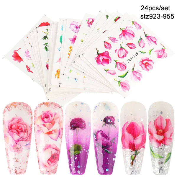 24 Pcs Halloween Nail Art Water Sticker