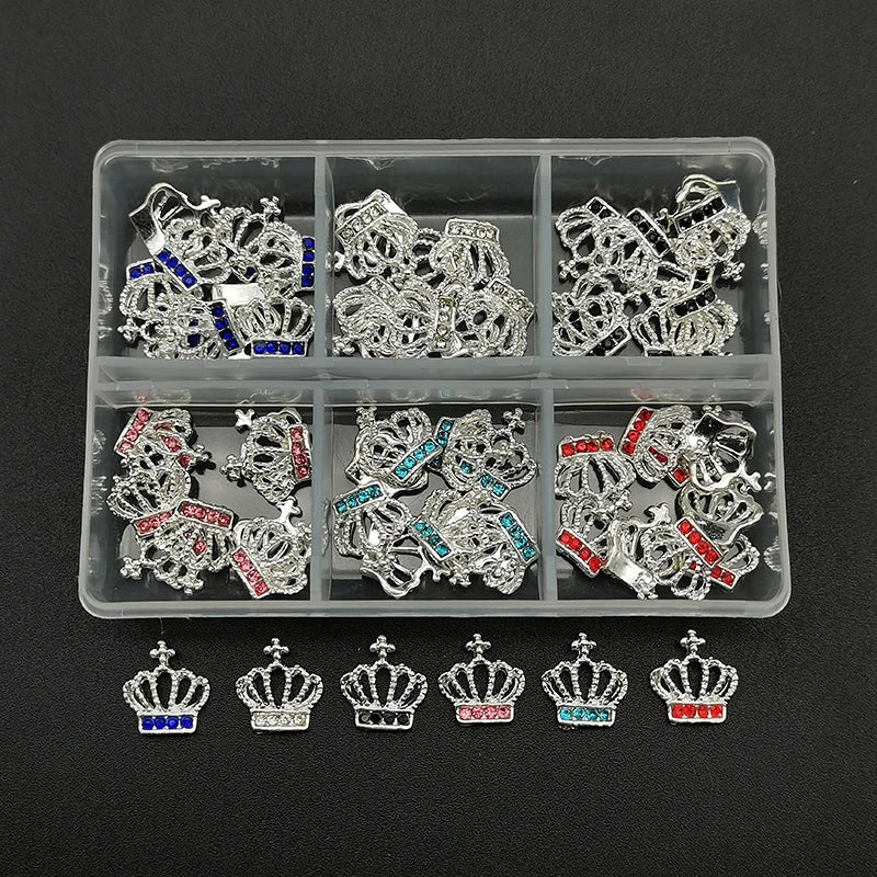 60pcs/Box Nail Rhinestones Cherry/Planet/Heart Nail Charms