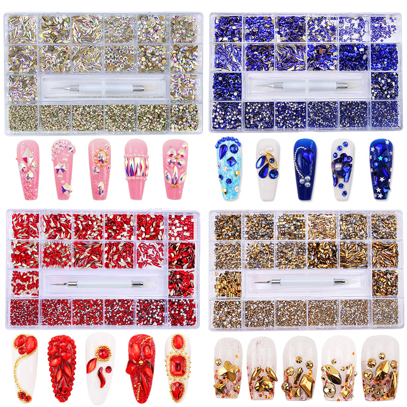 Mixed AB Multicolor Rhinestone Flatback Crystals