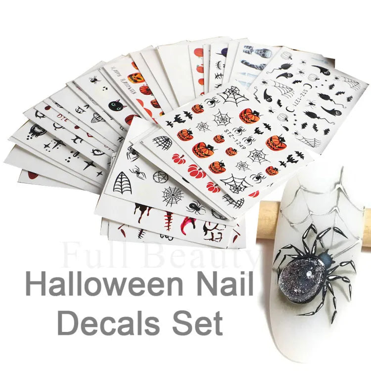 24 Pcs Halloween Nail Art Water Sticker