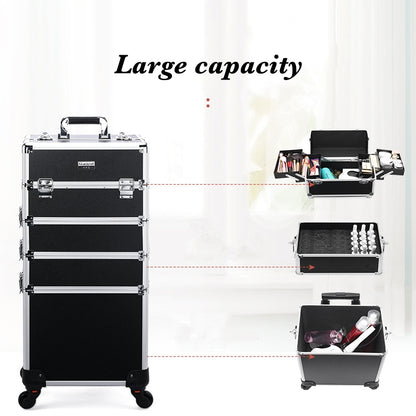 Rolling Cosmetic Case - Aluminum