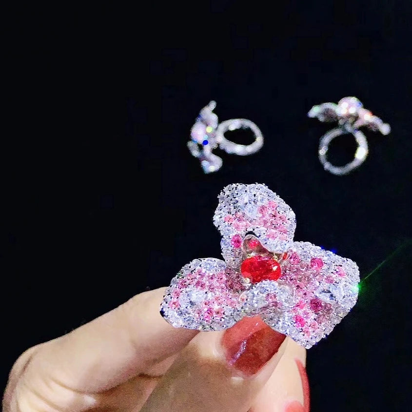 Pink and Sliver Handmade Fashion Ring