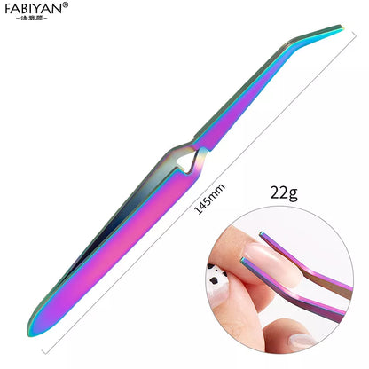 Nail Art Shaping Clip Cross Lock Tweezers Manicure Tool UV Gel Tool Multi-Function Stainless Steel Nipper Picking Up Rhinestone